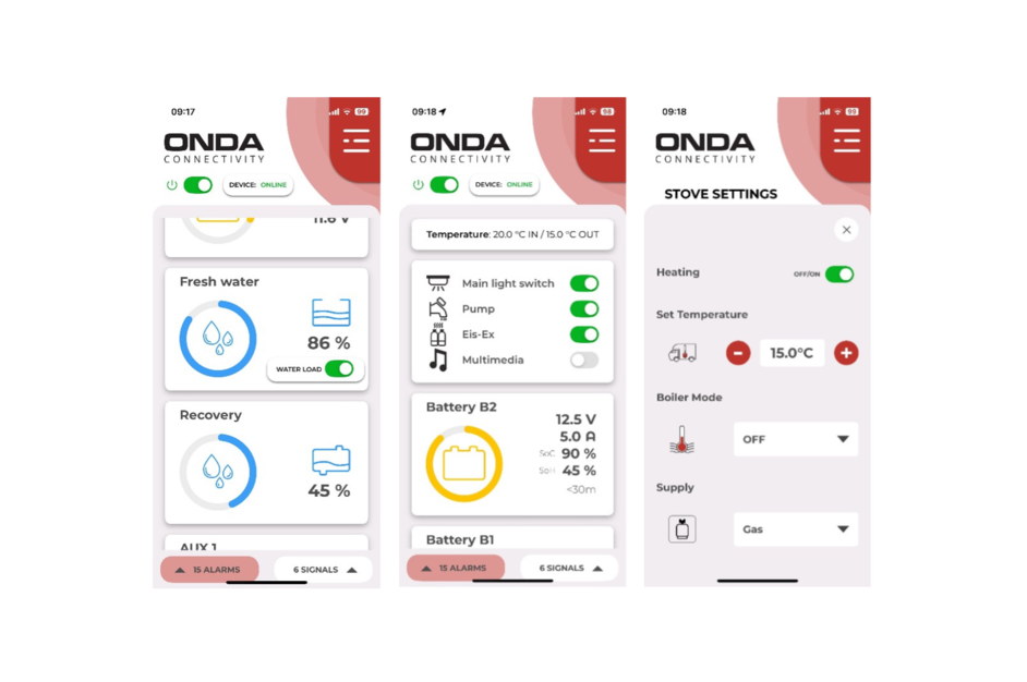 Con il sistema ONDA Connectivity, è possibile monitorare lo stato di tutti i dispositivi collegati tramite la rete dati interna del camper o della caravan. | © AL-KO VTE 
